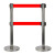 知旦 警戒围栏 不锈钢5米线商场活动礼宾柱加宽底座隔离带可定制 601806 红色带子