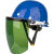 安全帽电焊面屏防护罩焊帽切割打磨透明防飞溅烧焊工面罩头戴式 颜色茶色 铝支架+罩片