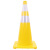 平环 PVC双道膜反光路锥 70CM圆锥路障锥路桩交通安全警示锥 黄色