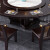 新中式实木大圆桌1.8米酒饭店餐桌椅组合带转盘10人圆形桌子 红色