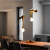 离上 设计师艺术吊灯新中式茶室灯实木创意餐厅灯吧台床头个性吊线灯 AB组合-A款浅木色-B款深木色