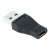 上弯头90度Type C USB-C充电数据转接头USB 3.1母对3.0公UC-357 黑色上弯 0.01m