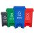 海斯迪克 gnjz-1256 脚踩垃圾桶 分类连体塑料脚踏垃圾桶 户外环卫垃圾箱 绿色30L厨余垃圾