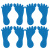 玛仕福 脚印地贴蓝色（1对） 幼儿园学校防水耐磨脚丫贴纸6*12cm
