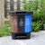 杨笙福三合一垃圾分类三胞胎桶商用脚踏式三垃圾分类垃圾桶单桶拆 咖黑蓝 40L