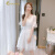 曼蓄（MANXU）裙子夏天女装2024夏季新款连衣裙小个子女生高档仙气韩版显瘦白色 白色 M