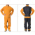 牛皮电焊工作服焊工焊接防烫保护衣工作服电焊工皮衣 桔色混搭上衣 XL