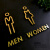 商场卫生间标志牌酒店WC标识公司男女洗手间logo提示牌厕所标志牌 金色男女一套 27x16cm