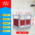 简易碗柜厨柜三层组装柜不生锈铝合金柜橱柜厨房收纳柜 加宽加厚六门红色72*36*104CM 双门