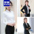 罗蒙（ROMON）品牌黑色白色衬衫女长袖韩版职业装正装修身显瘦工作服上衣打底衫 黑色防走光 L（建议99-105斤）