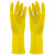 海斯迪克 防水防滑胶皮橡胶手套 黄色乳胶手套 M码10双 