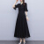 JOHT雪纺连衣裙子女士装夏季2024年新款黑色高端洋气显瘦气质时髦长 黑色 M (90100斤)