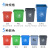 无盖长方形垃圾桶厨房办公室商用分类大号厕所户外环卫垃圾箱 60升北京灰加厚无盖
