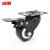 冰禹 BYA-43 黑色轻音耐磨脚轮 工业金钻轮PVC双轴承滑轮家具平板轮子 1.5寸刹车轮