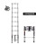 梯子哥 伸缩人字梯铝合金直梯多功能折叠工程梯 2.3米单面伸缩直梯