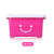 收纳箱塑料特大号衣服储蓄储物箱玩具整理箱有盖收纳盒三件套 国荣纯粉色 中号手提长35.5宽24高20厘米