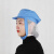 工作帽子男女包头发帽 卫生网帽发网披披肩帽防尘帽批发 蓝色网帽 .