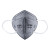 爱途(AT) 9541 KN95耳戴式折叠口罩一次性活性炭口罩防尘防雾霾防PM2.5单独包装 灰色5只装