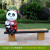 户外卡通动物坐凳摆件布朗熊长颈鹿座椅雕塑景区公园林幼儿园装饰 Y-1502-2多人熊猫坐凳 -含