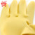 威蝶工业橡胶手套强力加厚牛筋耐酸碱耐磨耐用防滑防水洗衣洗碗居家清洁手套 黄色 S 1付装