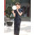 美丽娥2024年新款女装夏装高级时尚个性旗袍2024扎染牛奶丝改良版新中式 橄榄绿 S