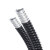 创优捷 包塑金属波纹软管 NJ16 内径16mm 黑色 1米 国标加厚阻燃镀锌电线电缆保护套管