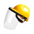 电焊面罩配安全帽式焊工防护面具防烤脸护脸全脸焊头戴式焊帽面屏 （透明）面罩+三筋透气（黄色）安全帽