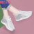 大东（dusto）女休闲运动鞋新款韩版女士飞织网面透气平底轻便跑步鞋防滑旅游鞋 KD10白灰 37
