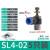 适用气管接头SL节流阀螺纹插管快速可调节气配件大气缸8mm快接弯头5 SL4-02(5只装)