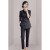 皮尔卡丹西服套装韩国新款2023年春秋干练纯色女装高级感气质显瘦收腰简约 黑色 M