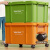 京顿 大号橙色工业储物箱塑料箱带盖周转箱带轮收纳整理箱430*290*245mm