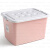 军澜 50L粉红色 透明收纳箱玩具杂物收纳盒衣服整理盒塑料带轮