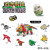 儿童积木玩具奇趣扭蛋恐龙时代幼儿园火车拼装玩具男孩侏罗纪定制 米白色