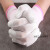 防护PU涂指手套手指涂层无尘涂胶男女电子厂作业白色 优质尼龙手套 L