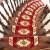欧式木楼梯踏步垫免胶自粘防滑保护台阶贴长方形脚垫子红地毯定制 玫瑰03弧形 60*24+3cm魔术扣