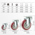 【竹帕】枣红双轴脚轮聚氨酯万向轮通用手推车轱辘 4寸刹车轮