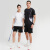 步锐特（BURUITE）冰丝运动套装男羽毛球服健身速干夏季乒乓球服T恤网球服球衣跑步