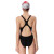 英发（YINGFA）女士游泳衣女连体三角竞技游泳训练比赛泳装938 938-1黑色 L