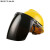 定制电焊面罩配安全帽式焊工防护面具防烤脸护脸全脸焊头戴式焊帽 (灰色)面罩+V型黄色安全帽