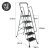 定制适用梯子折叠伸缩人字梯室内梯凳多功能安全扶梯四五步爬梯 灰色扶手5步加宽踏板梯