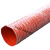 耐高温风管红色矽胶300度硫化防火阻燃玻璃纤维管钢丝管排烟排尘 内径25mm(4米1根)