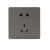 开关插座面板深灰银86型一开五孔USB16a空调家用墙壁暗 五孔插座【新国标】