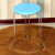 定制适用圆凳子塑料餐桌凳简约时尚高圆凳方凳加厚钢筋凳套凳 吸塑板加厚六柱浅蓝色