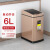 感应垃圾桶客厅卫生间创意自动智能电动厕所厨房有盖 CK9915  方形香槟金(6L)