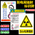 电离辐射标志牌 放射科辐射标识小心当心电离辐射标志 放射科 FS06PP贴纸 30x40cm