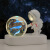 创意宇航员星空漫步小夜灯内雕水晶球发光底座摆件节日纪念礼物 挚爱宇航员小王子玫瑰（自然光） 6cm圆球