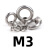  众立诚304不锈钢吊环螺母圆形螺母吊环吊耳螺母 M3 