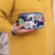 新款印花女士三拉链零钱包化妆包手机包手拿便携包中长款包小方包 军绿色小白花