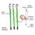 10KV高压户外挂钩螺旋压紧式接地线猴头JDX接地棒线路35KV接地线 1M棒×3+1.5米*3+15米+包