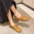 DOGHC女皮鞋子新款2024 网红新款秋季新款小香玛丽珍鞋低跟软皮 焦糖色 35